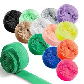 img 4 attached to 🧵 YBWM Sew On Hook and Loop Strips Rolls Sewing Fasteners, 12 Colors, 24 Rolls, Interlocking Tape, Non-Adhesive, for DIY Craft, Clothes, Shoes, 1 inch Width, 1 Yard Hook + 1 Yard Loop