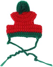 img 3 attached to 🐾 Pawskido Cat Christmas Costume Set: Knit Pet Hat and Holiday Scarf for Winter Cat Outfits