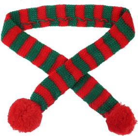 img 2 attached to 🐾 Pawskido Cat Christmas Costume Set: Knit Pet Hat and Holiday Scarf for Winter Cat Outfits