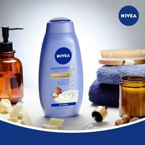 img 2 attached to Погрузитесь в питательный душевой гель NIVEA с маслом ши и миндалью: увлажняющая бутылка объемом 20 жидких унций с питательной сывороткой