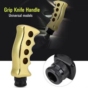 img 1 attached to 🔫 Universal Gold Gear Shift Knob for Manual Transmission Cars – Gun Grip Knife Handle Stylish Gear Shift Lever Knob Shifter