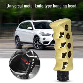 img 2 attached to 🔫 Universal Gold Gear Shift Knob for Manual Transmission Cars – Gun Grip Knife Handle Stylish Gear Shift Lever Knob Shifter