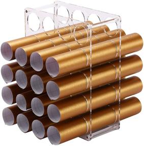img 4 attached to Durable Vinyl Roll Storage Rack, Robust Vinyl Roll Holder, Organizing Solution for Craft Room, 20-Hole Design, 2 Inch Aperture, Simple Assembly (Clear Acrylic)