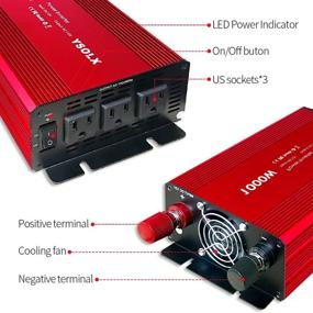 img 3 attached to ⚡ 1000W Power Inverter: 12V to 110V DC to AC Converter with 3 Outlets - Ideal for Car, RV, and Home Needs