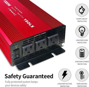 img 1 attached to ⚡ 1000W Power Inverter: 12V to 110V DC to AC Converter with 3 Outlets - Ideal for Car, RV, and Home Needs