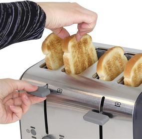 img 1 attached to 🍞 Silver West Bend 4-Slice Toaster - Extra Wide Slots, Bagel Settings, Ultimate Toast Lift, Removable Crumb Tray