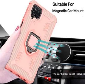 img 1 attached to 📱 Milomdoi Samsung Galaxy A12/ A12 Nacho Case + 2 Pack Screen Protector [Military Grade Protection] 360°Finger Ring Holder Kickstand - Rose Gold