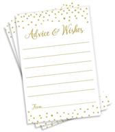 confetti gold advice and wishes cards - versatile pack of 50 for weddings, retirement, graduation, showers, birthdays, engagements, and more logo