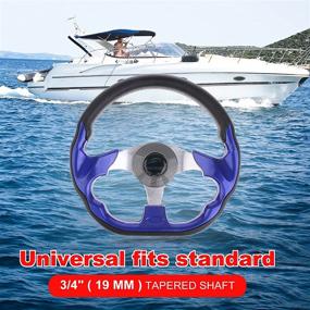 img 3 attached to 🚤 Homyl 320мм Морское спортивное рулевое колесо для понтонной лодки из алюминия в стиле Battle с мягкой пенной рукояткой - Синий