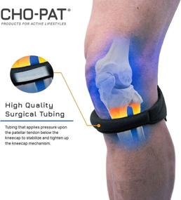 img 2 attached to 🏻 Cho-Pat Original Knee Strap: Doctor Recommended Patella Support for Runner’s Knee, Osgood Schlatter’s, and Chondromalacia, Black, Medium