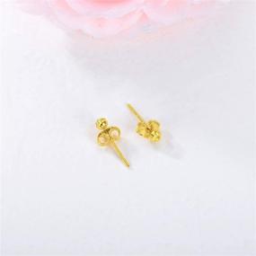 img 1 attached to 💎 Sparkling 18K Solid Gold Diamond-Cut Ball Stud Earrings: Perfect Birthday or Anniversary Gift for Women and Girls!