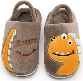 img 1 attached to 👶 Ahannie Toddler Boys Girls Cute Slippers: Comfy Memory Foam Indoor House Shoes with Elastic Strap