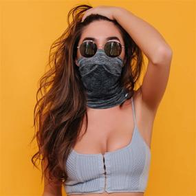 img 2 attached to Reusable Neck Gaiter Face Mask - Versatile Cloth Face Masks Bandana Balaclava Cover Scarf Shield