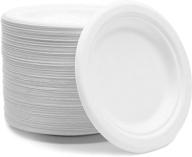 🍽️ 125 pack of small white sugarcane bagasse dessert plates - 6 inch round plates logo