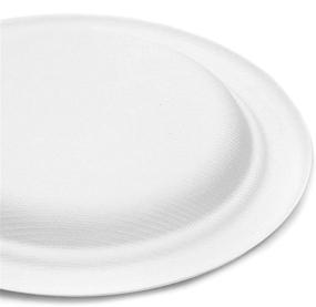 img 2 attached to 🍽️ 125 Pack of Small White Sugarcane Bagasse Dessert Plates - 6 Inch Round Plates