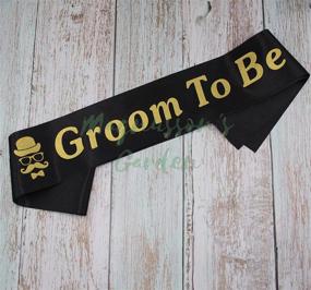 img 1 attached to 🎩 Black and Gold Satin Groom Sash: Perfect Gift for Bachelor Party, Stag Night, Engagement and Wedding Celebrations - 1 Pack