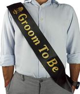 🎩 black and gold satin groom sash: perfect gift for bachelor party, stag night, engagement and wedding celebrations - 1 pack логотип