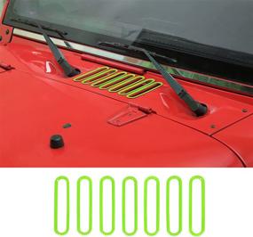 img 4 attached to SQQP Green Hood Vent Cover Cowl Panel Trim 🚗 for 2007-2017 Jeep Wrangler JK JKU 2/4-Door – ABS Exterior Accessories