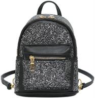 🎒 sequin backpack for girls: stylish leather purse & wallet set for women's fashion backpacks logo