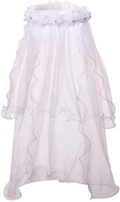 img 4 attached to 🌸 Elegant White Floral Communion 27 6-Inch Wreath: Beautiful Accessories & Veils for Girls' First Communion