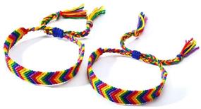 img 4 attached to Rainbow Pride Parade Accessory: Handmade Braided Macrame Bracelet Bulk for Men and Women - LGBT Pride Jewelry in Various Styles for Gay & Lesbian Community
