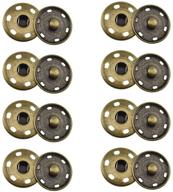 8pcs hao pro sew on snap button 25mm: bronze metal fasteners for diy crafts & thick cotton clothes logo