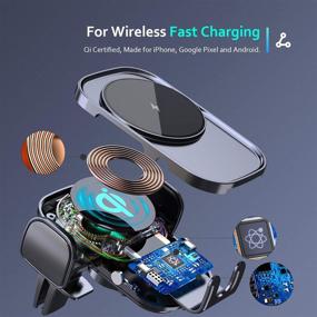 img 3 attached to 📲 Upgraded 15W Wireless Car Charger Mount with Auto Clamping - Qi-Certified, Fast Charging for All Qi Enabled Phones, Overvoltage Protection