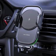 📲 upgraded 15w wireless car charger mount with auto clamping - qi-certified, fast charging for all qi enabled phones, overvoltage protection logo