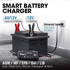 img 3 attached to TOPDON TORNADO1200 6V 12V 1.2 Amp Smart Car Battery Charger & Maintainer with Temperature Compensation and Desulfator