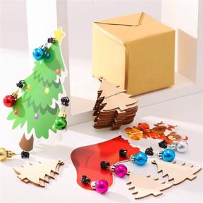 img 1 attached to 🎄 60 Pieces Christmas Wooden Slices & Gift Tags Set with Twine Ropes - Blank Wood Hanging Ornaments Cutouts Crafts for Kids (Style 1)