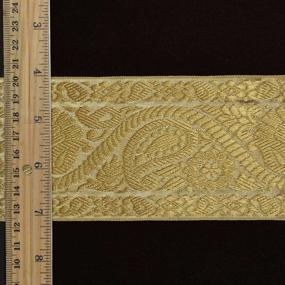 img 2 attached to 🌟 Shimmering Gold Metallic Jacquard Trim - 4-Yards x 3 inches, SMB-76