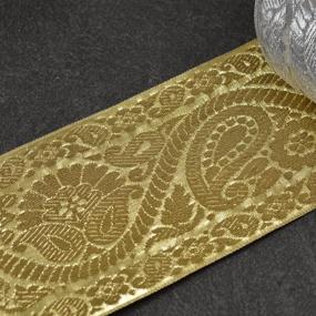 img 3 attached to 🌟 Shimmering Gold Metallic Jacquard Trim - 4-Yards x 3 inches, SMB-76