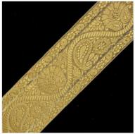 🌟 shimmering gold metallic jacquard trim - 4-yards x 3 inches, smb-76 logo