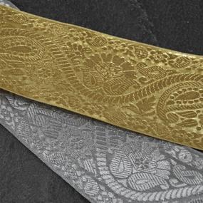 img 1 attached to 🌟 Shimmering Gold Metallic Jacquard Trim - 4-Yards x 3 inches, SMB-76