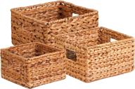 🧺 honey-can-do multisize nesting banana leaf baskets, 3-pack, natural logo