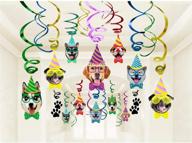 🎉 30ct dog birthday theme party bunting decoration hanging - swirl dog faces birthday party supplies логотип