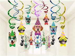 img 4 attached to 🎉 30Ct Dog Birthday Theme Party Bunting Decoration Hanging - Swirl Dog Faces Birthday Party Supplies