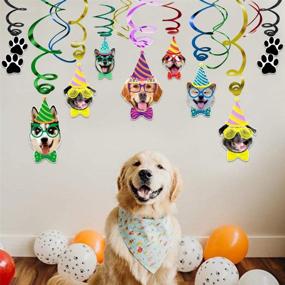 img 2 attached to 🎉 30Ct Dog Birthday Theme Party Bunting Decoration Hanging - Swirl Dog Faces Birthday Party Supplies