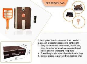 img 2 attached to 🐱 Convenient Travel Cat Litter Box & Set: Waterproof Lining, Zipper, Folding Case, Scooper & Poop Bags Combo