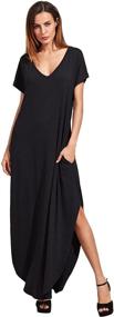 img 4 attached to Verdusa Womens Pocket Split Beach Dress - Women's Clothing with Pockets