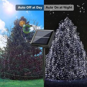 img 2 attached to 🌞 Outdoor Solar String Lights 100 ft 300 LED White Christmas Lights, Auto ON/Off Waterproof Solar Decorations for Patio Fence, Balcony, Party, Xmas Decor - Indoor String Lights