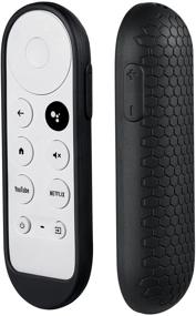 img 2 attached to 📱 Black Silicone Case for Google TV 2020 Voice Remote - SYMOTOP Shockproof Protective Cover Skin for Chromecast with Google TV 2020 Voice Remote Control