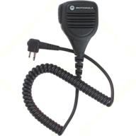 motorola oem pmmn4013 pmmn4013a remote speaker mic with 3.5mm audio jack, coiled cord, swivel clip | intrinsically safe logo