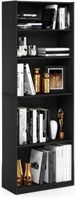 img 1 attached to Furinno 14110R1BKW 5 Shelf Bookcase 5 Tier