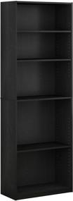 img 4 attached to Furinno 14110R1BKW 5 Shelf Bookcase 5 Tier