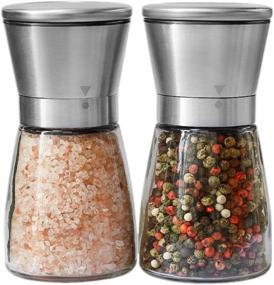 img 4 attached to 🧂 Premium Salt and Pepper Grinder Set - Enhance Your Culinary Experience with Stainless Steel Shakers, Ceramic Blades, and Adjustable Coarseness