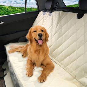 img 4 attached to 🐾 Premium Pet Magasin Luxury Car Seat Cover: Waterproof, Scratch-Proof, Nonslip, Hammock Style - Heavy Duty Back Seat Protector for Cars, Trucks, SUVs