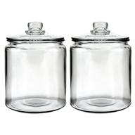 set of 2 anchor hocking heritage hill glass 0.5 gallon storage jars логотип