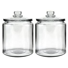 img 1 attached to Set of 2 Anchor Hocking Heritage Hill Glass 0.5 Gallon Storage Jars