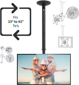 img 3 attached to 📺 Universal TV Ceiling Mount - Adjustable Height, Swivel and Tilt, VESA Mounting Bracket, Fits 14-42 Inch HDTV, LED, LCD, Plasma, Flat Screen TV Up to 30 KG - Pyle PCTVM15